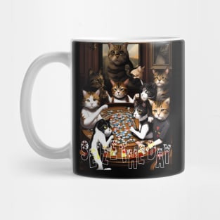 cats casino  seize the day design Mug